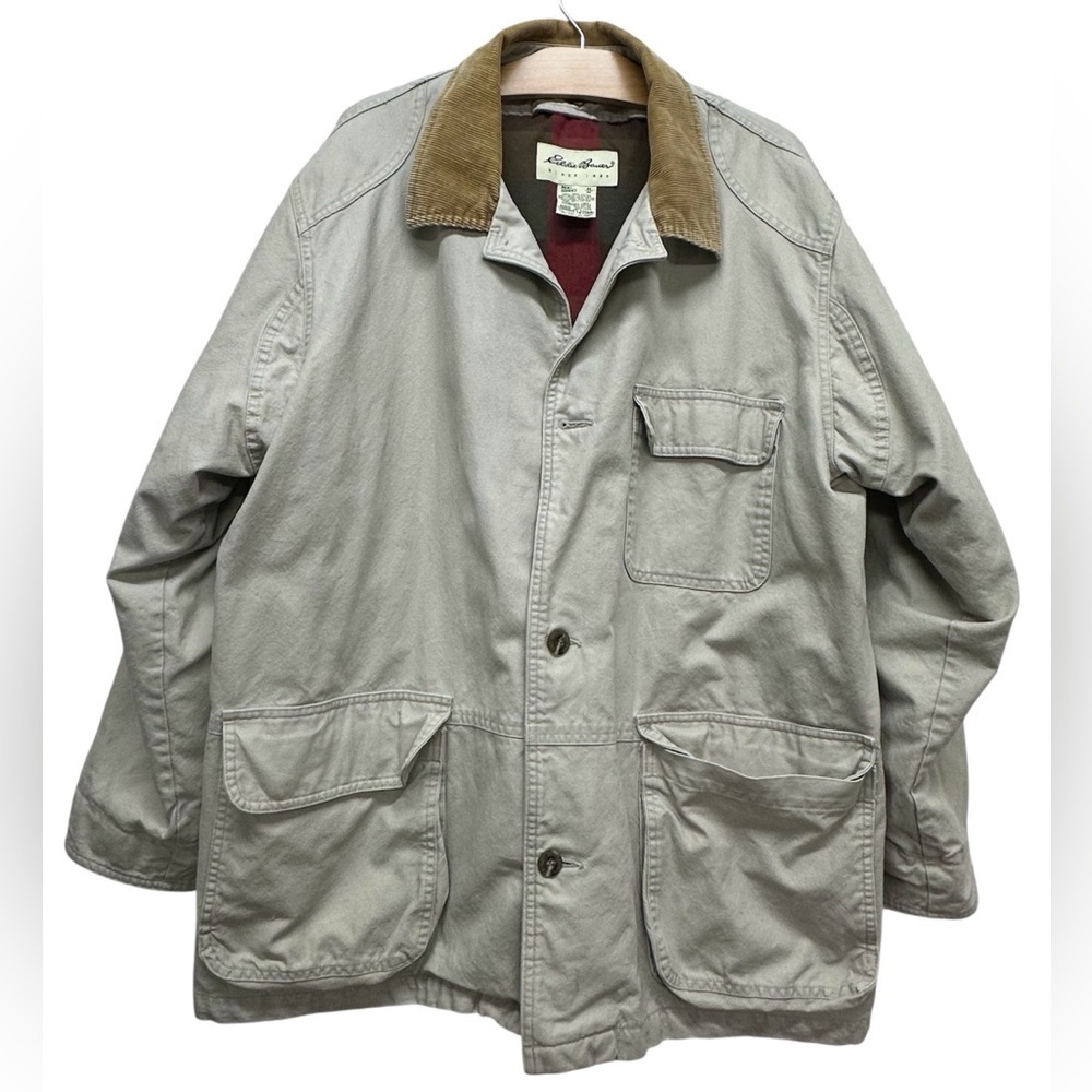 Vintage Eddie Bauer Chore Barn Coat Goose Down Liner Men’s Sz M Corduroy Collar